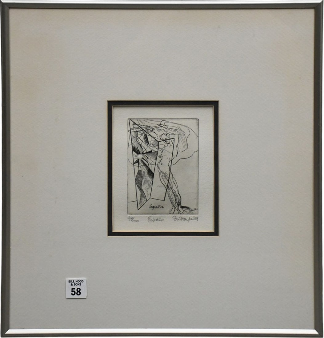 Stanley William Hayter (British 1901-1988) Etching-ESPANA, edition 96/100, dated '39. impression (1 of 5)