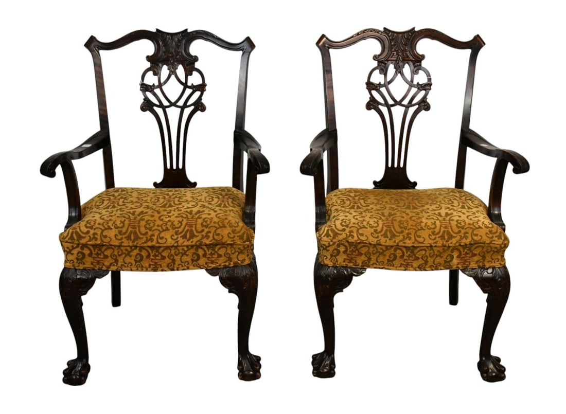 Pair Chippendale Style Chairs, 38"h x 22"w ***If this item is not picked up by the Friday (1 of 5)