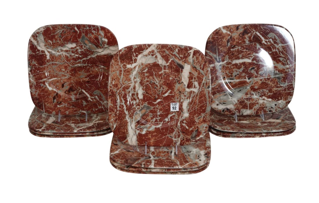 12 Marbleized Dinner Plates/Chargers, 11"dia (1 of 6)