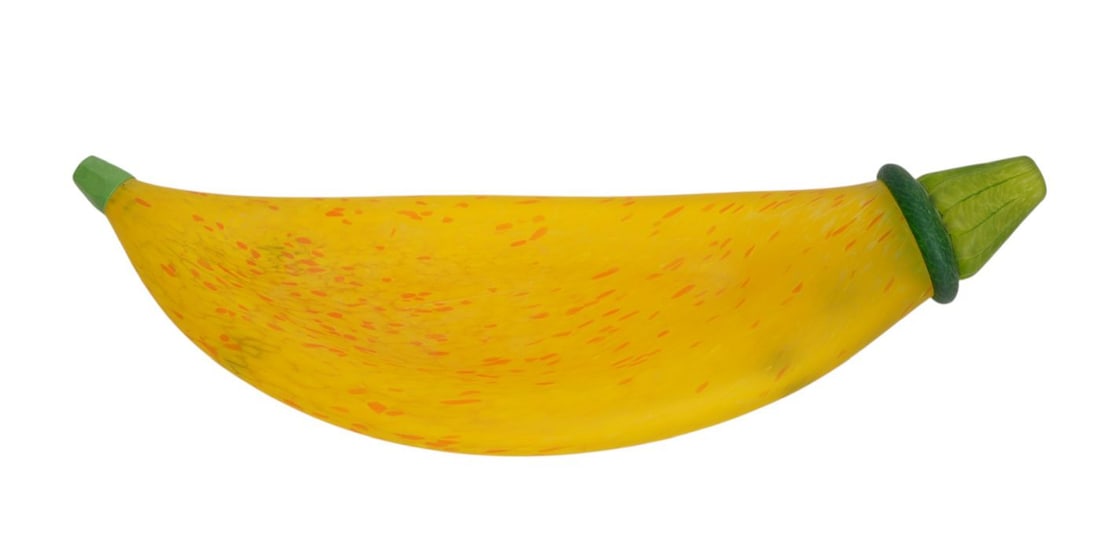 Borowski Art Studio Glass Centerpiece, Yellow "Banana", 23"L x 6"W: Borowski Art Studio Glass Centerpiece, Yellow "Banana", 23"L x 6"W
