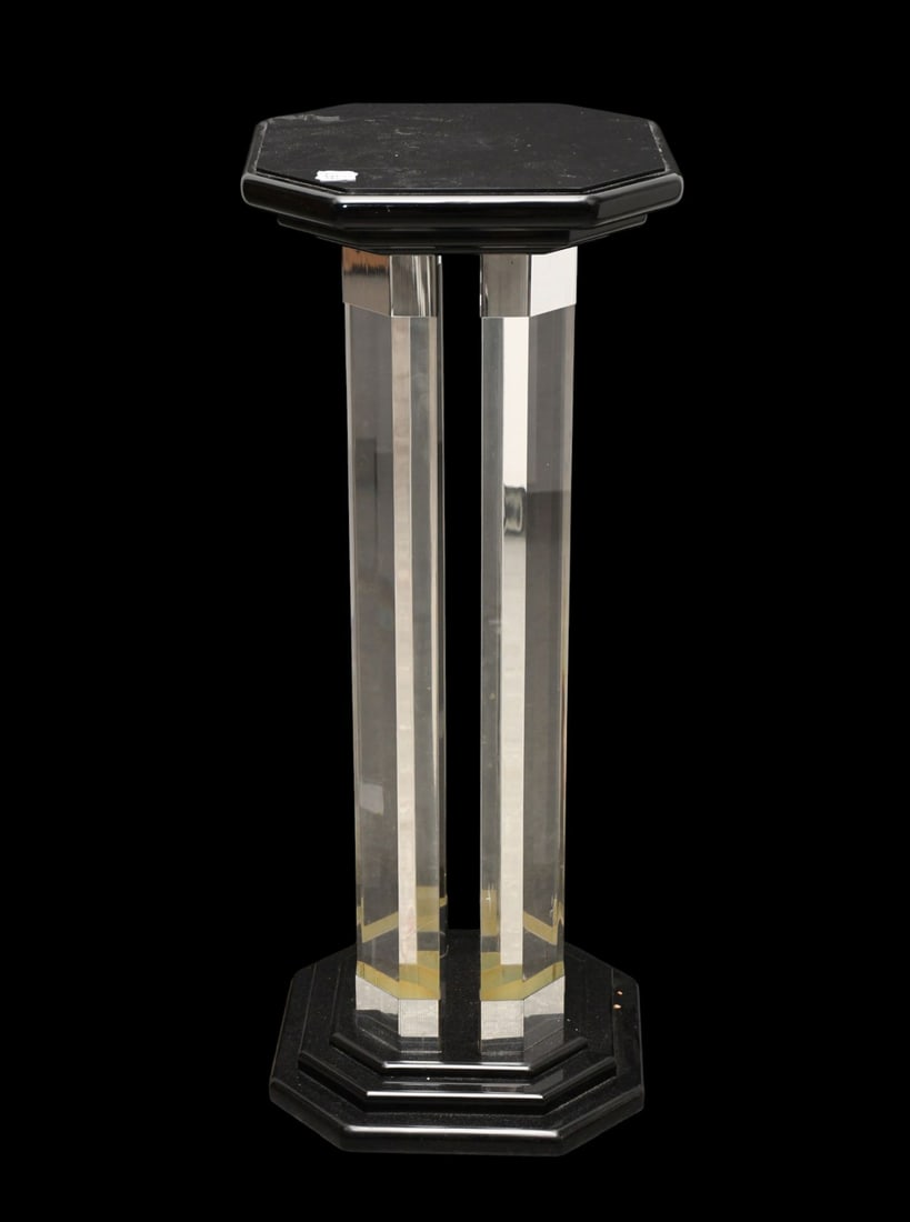 Black & Clear Acrylic Pedestal, Octagonal Top & Base, 32 1/4"h x 13" x 13" Top (1 of 4)