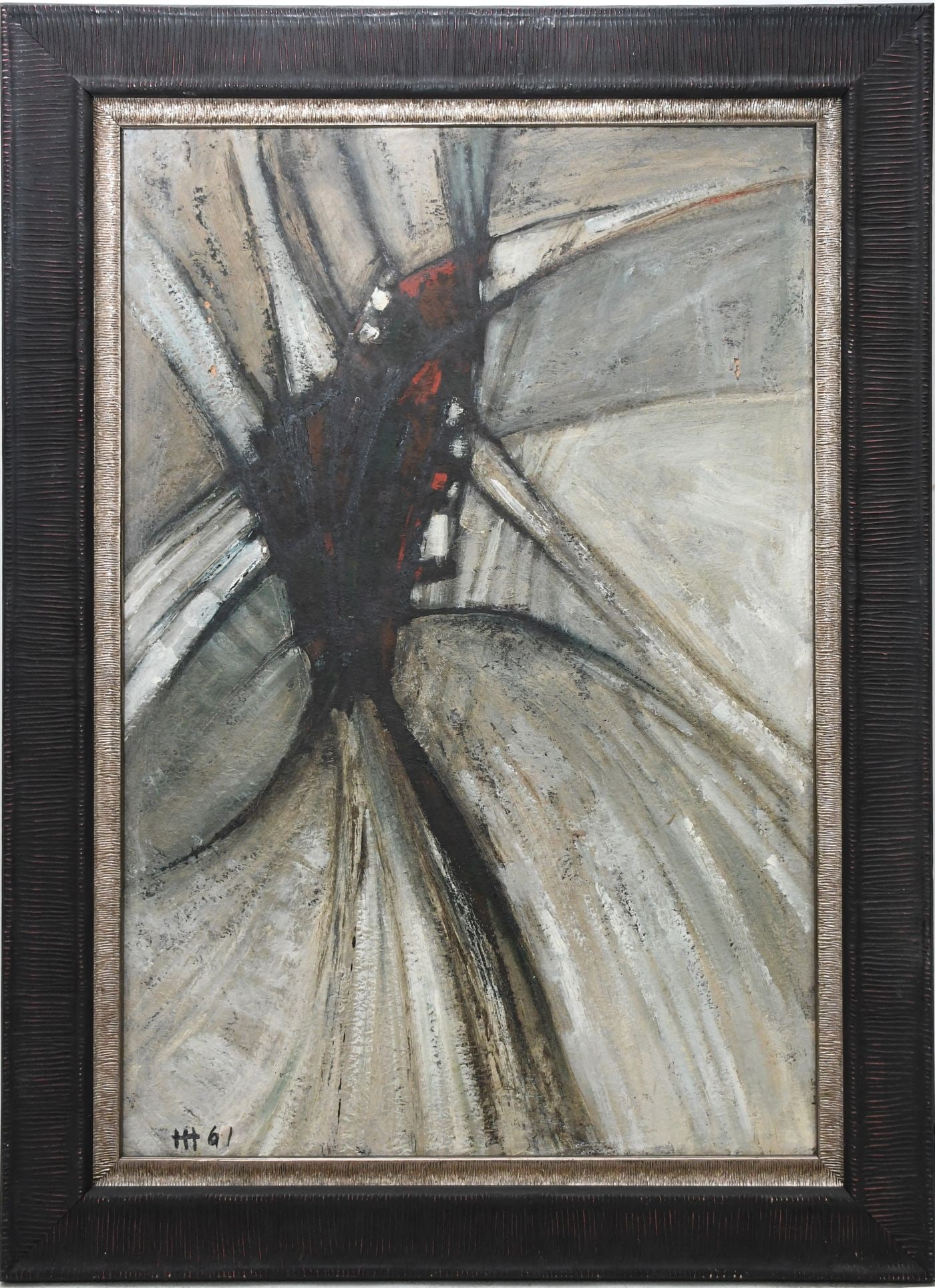 Attributed to: Hans Hoffman, oil on artist board, Abstract Painting-initial HH and dated '61. 22 x (1 of 5)