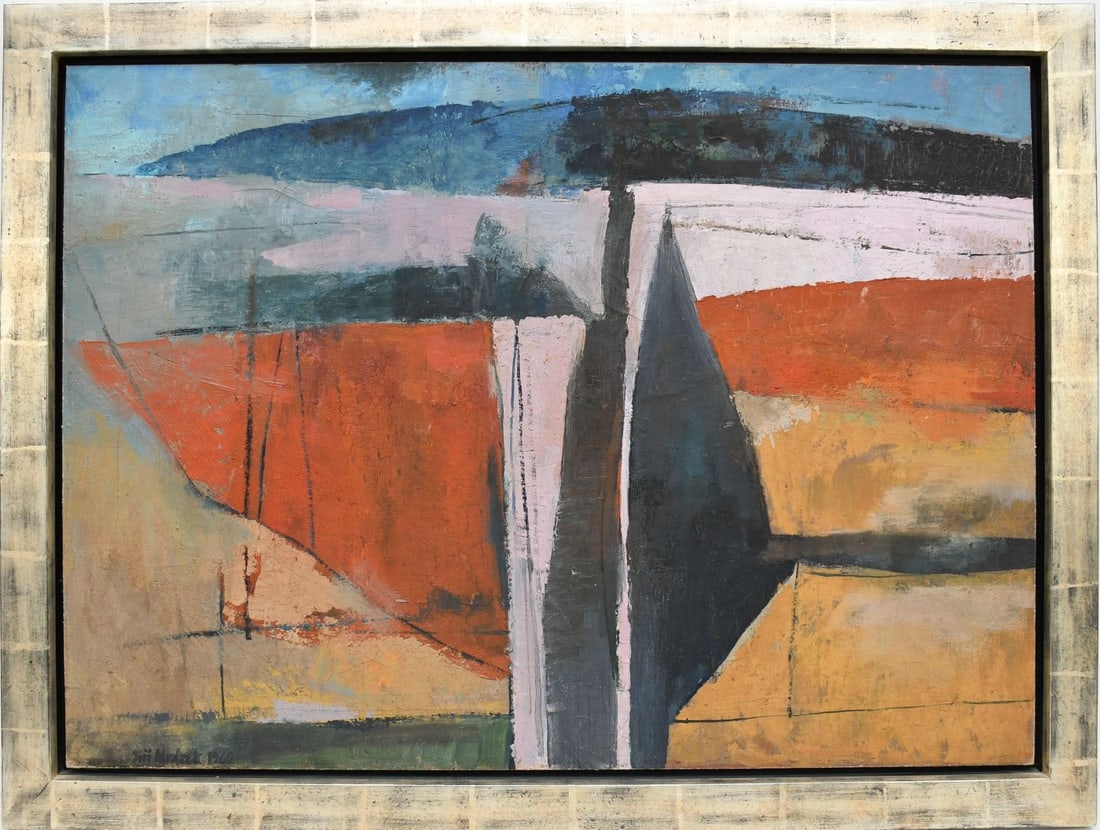 Jirf Mrazek 1962. Olej Letni Krajina. oil on board 21 x 29 inches or 54 x 75 cm. signed lower left (1 of 6)