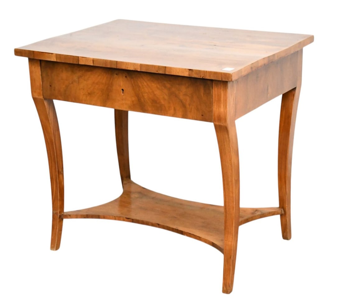Biedermeier Small Desk, Center Drawer Fitted Compartments With Lower Shelf, 27"hx 28 1/4"w x 21 (1 of 9)
