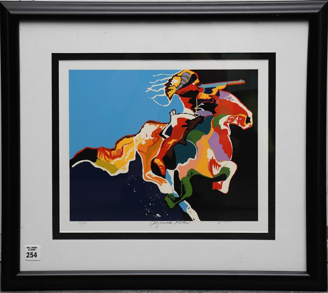 Malcolm Furlow (American 1946-2023) Indian Serigraph, Cheyanne Roar. hand signed lower (1 of 6)