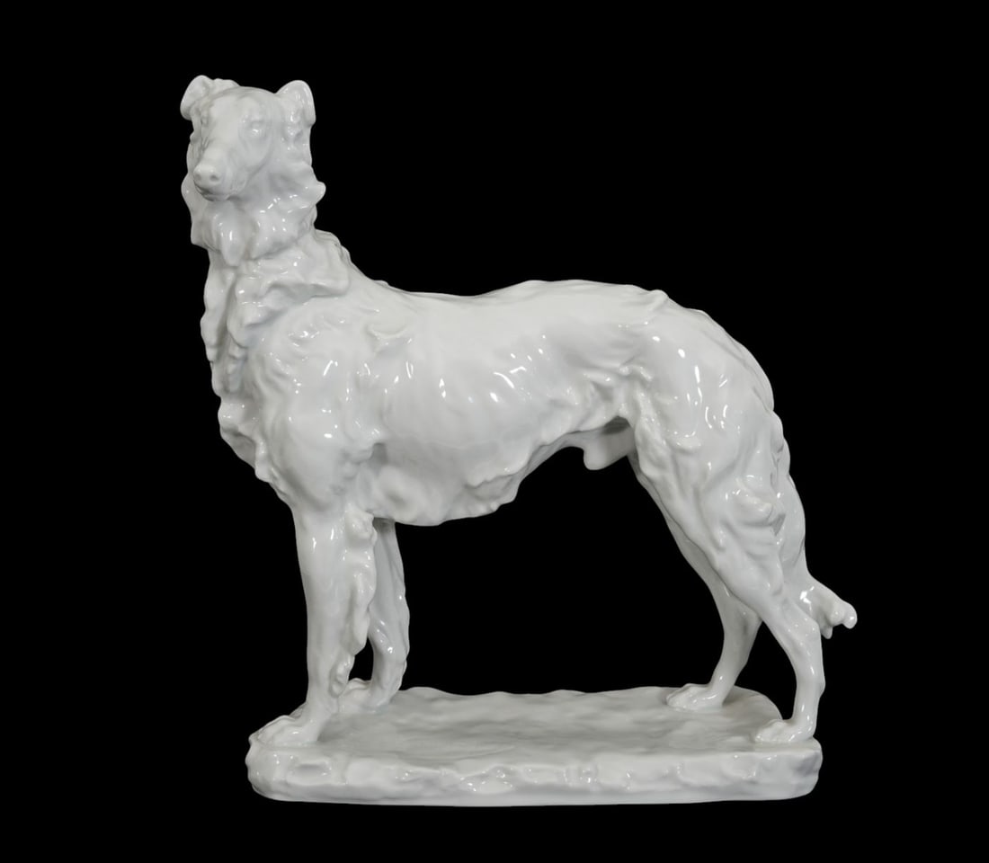 Herend Porcelain Wolfhound, 16"h x 15"w x 5"d (1 of 7)
