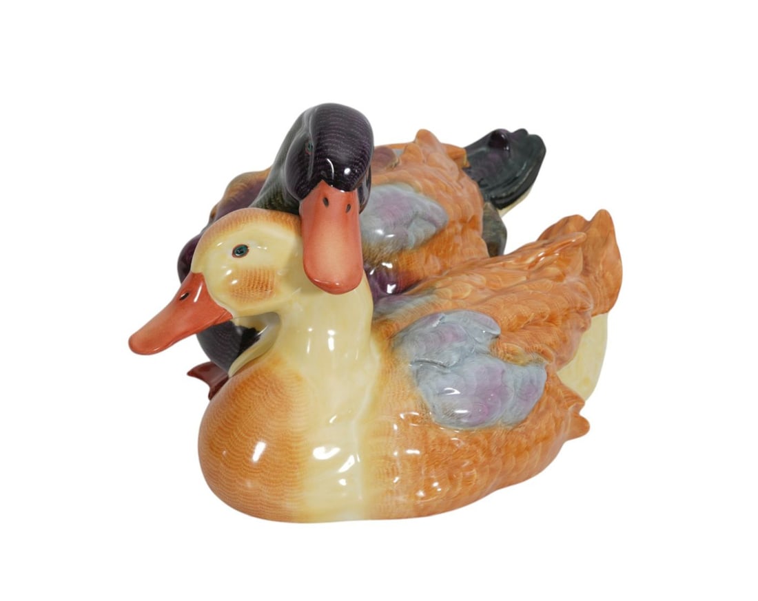 Vintage Herend Porcelain Grouping of 2 Ducks, 8"h x 15"w x 10"d (1 of 9)