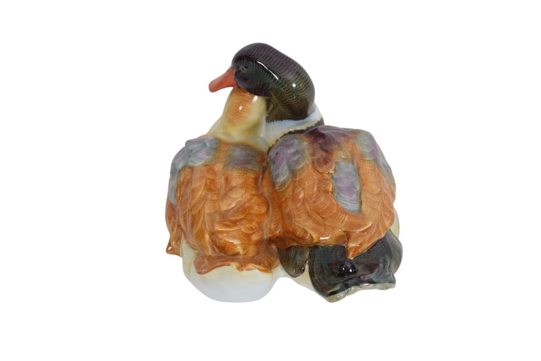 【お買取成立】ヘレンド Two Ducks（二羽のカモ） Vintage Herend Porcelain Grouping Of 2 Ducks, 6