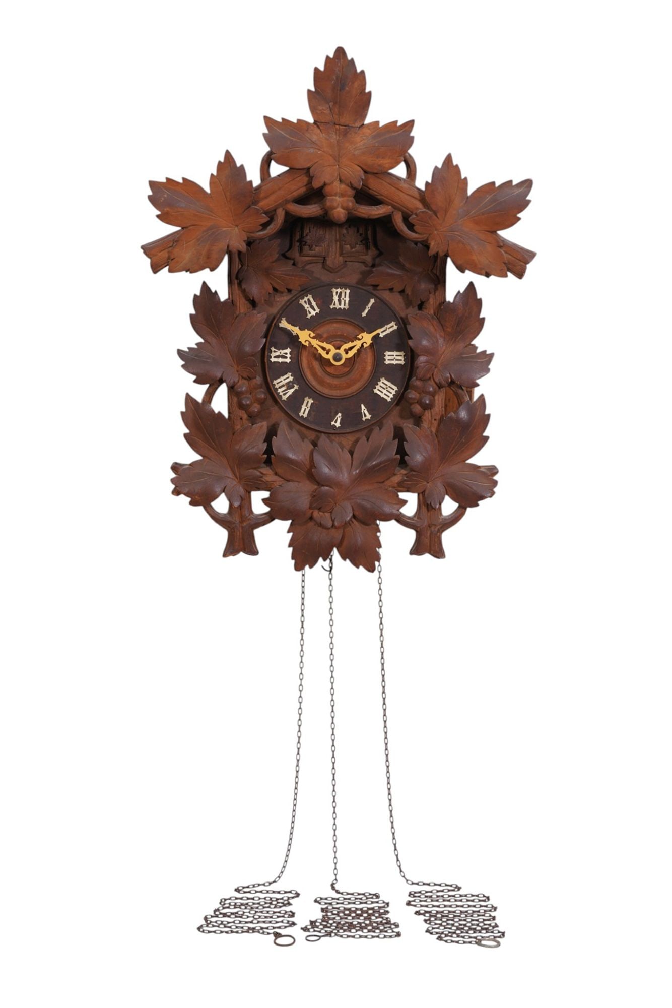 Black Forest Cuckoo Clock, Pinecone Weights, 21"h x 19"w (larger than usual) (1 of 12)