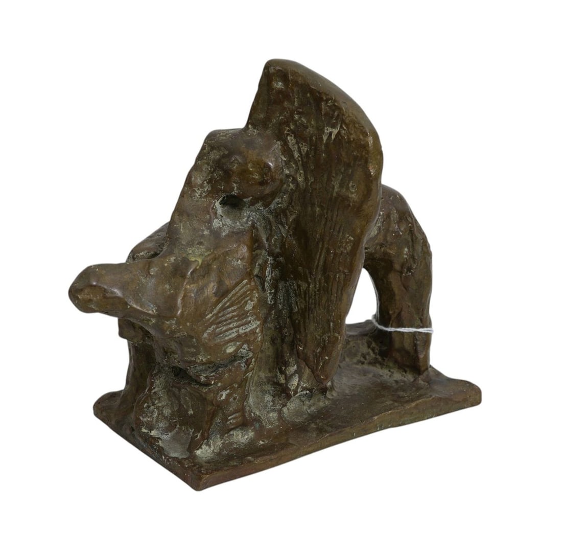 Bronze Stylized horse sculpture signed Jena? 82, (1 of 7)