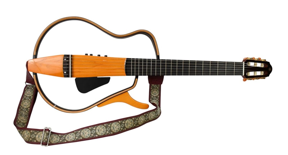 Yamaha Silent Guitar, Model SLG130NW, Minimalist Frame Design with Nylon Strings, Soldier Medallion (1 of 8)