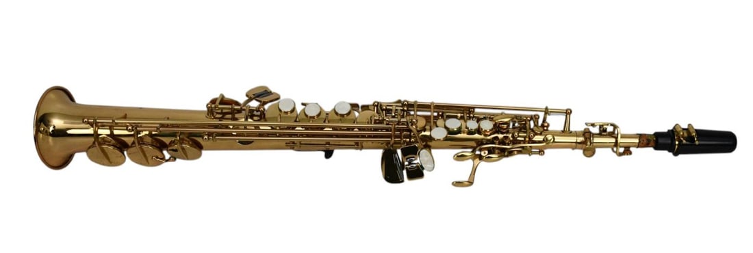 Soprano Saxaphone, E.M. Winston-Boston, Case Measures 5"h x 24"w x 8"d: Soprano Saxaphone, E.M. Winston-Boston, Case Measures 5"h x 24"w x 8"d