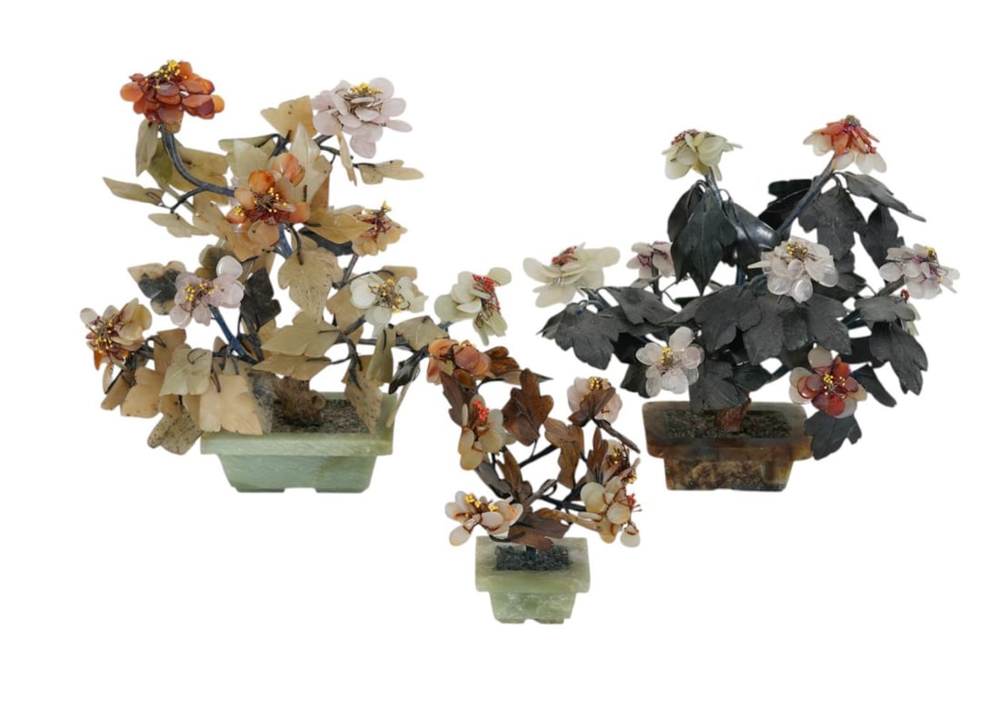 3 Assorted Vintage Jade Trees, Largest 11"h x 11"w (1 of 7)