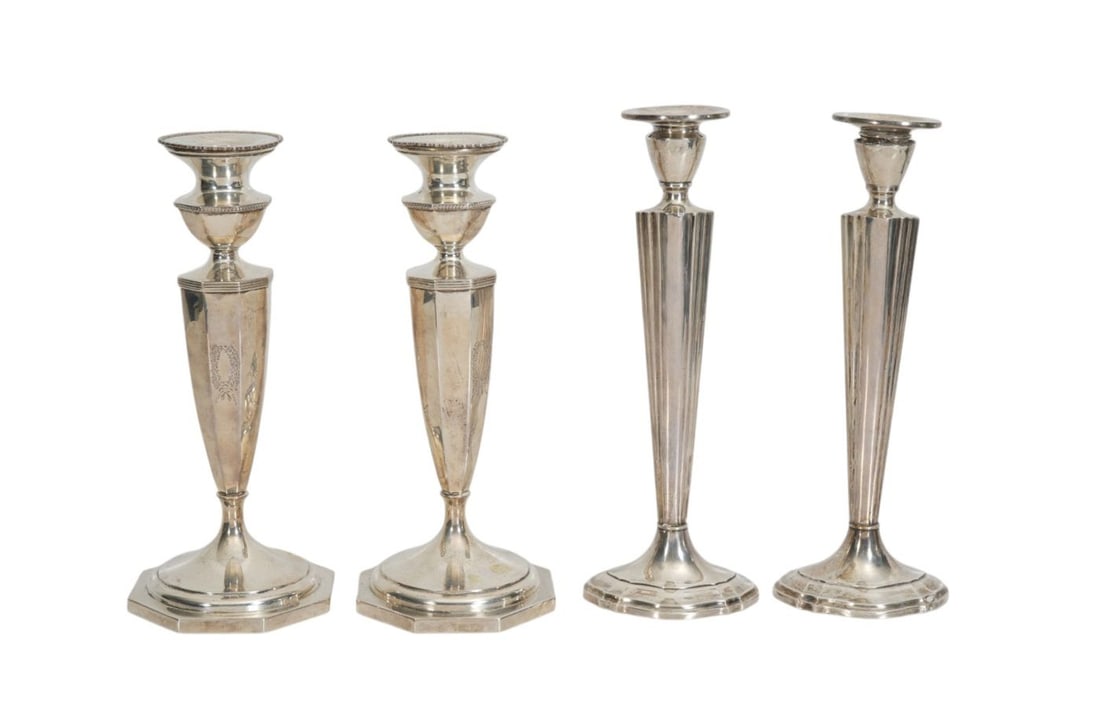 2 Pair Sterling Weighted Candlesticks, 10"h x 3"w (1 of 12)