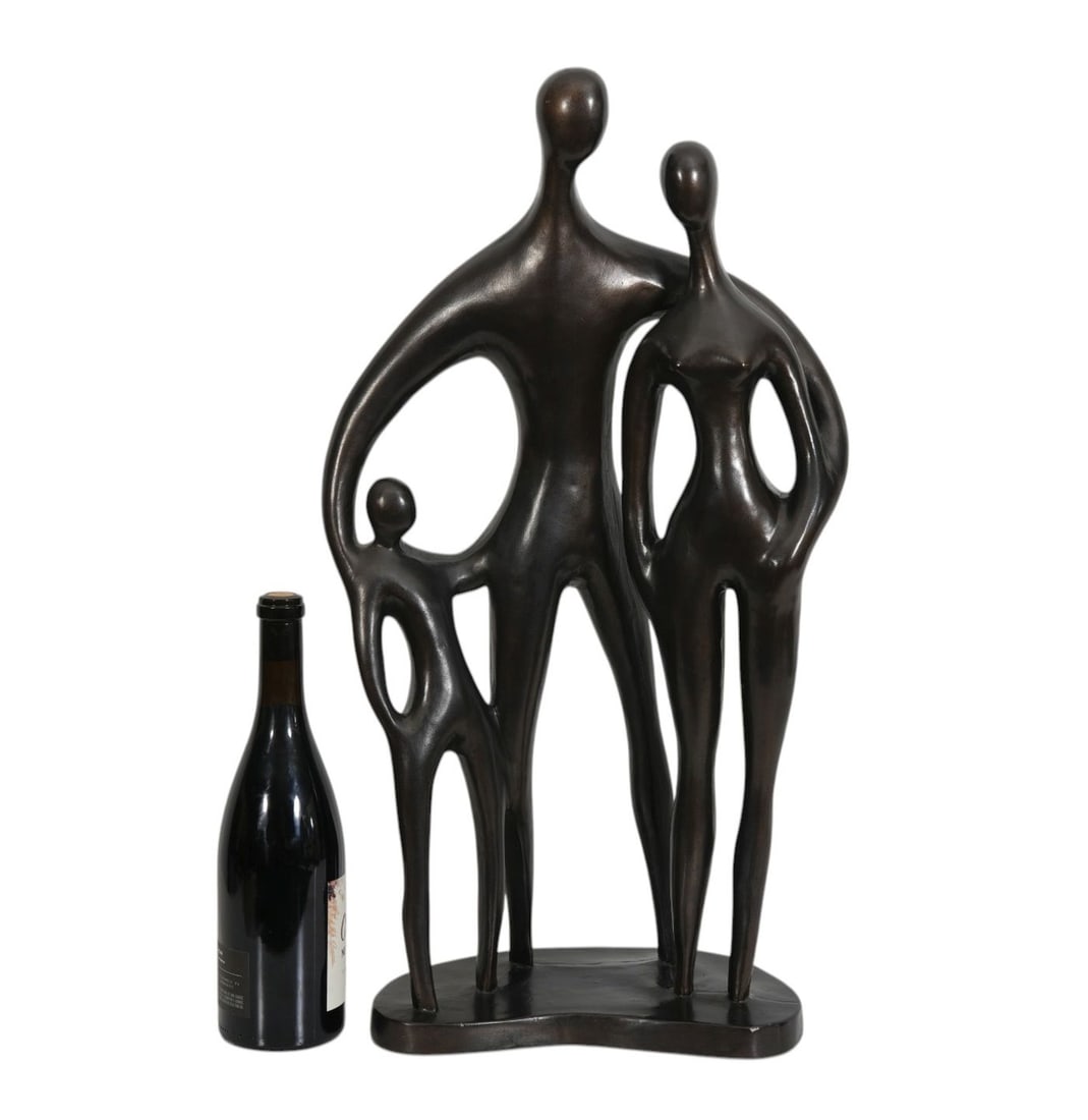 Austin Productions Pottery Family Sculpture, Bronzed Color, Made in Canada, 1979, 26"h x 14"w x 7"d (1 of 7)