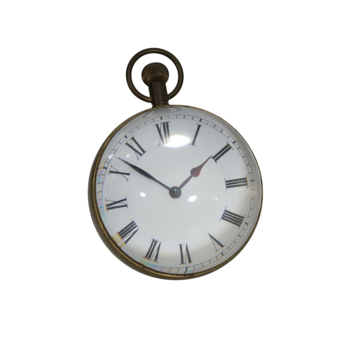 Large Ball Style Desk Clock, Brass Movement Encased in Glass Sphere, 6"h x 5"w (1 of 6)