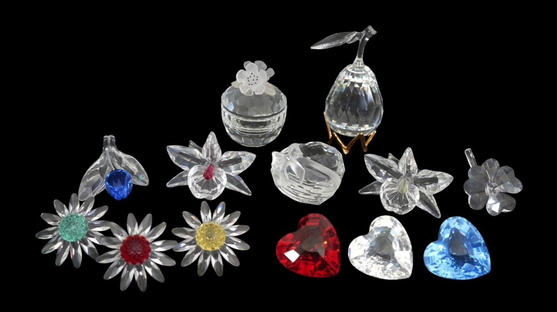 13 Assorted Swarovski Crystal Hearts & Flowers, 2 1/2" x 2 1/2" One Box (1 of 10)