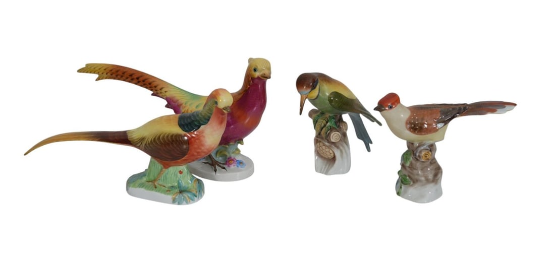 4 Vintage Herend Birds, 6 1/2"h x 12"w (1 of 7)