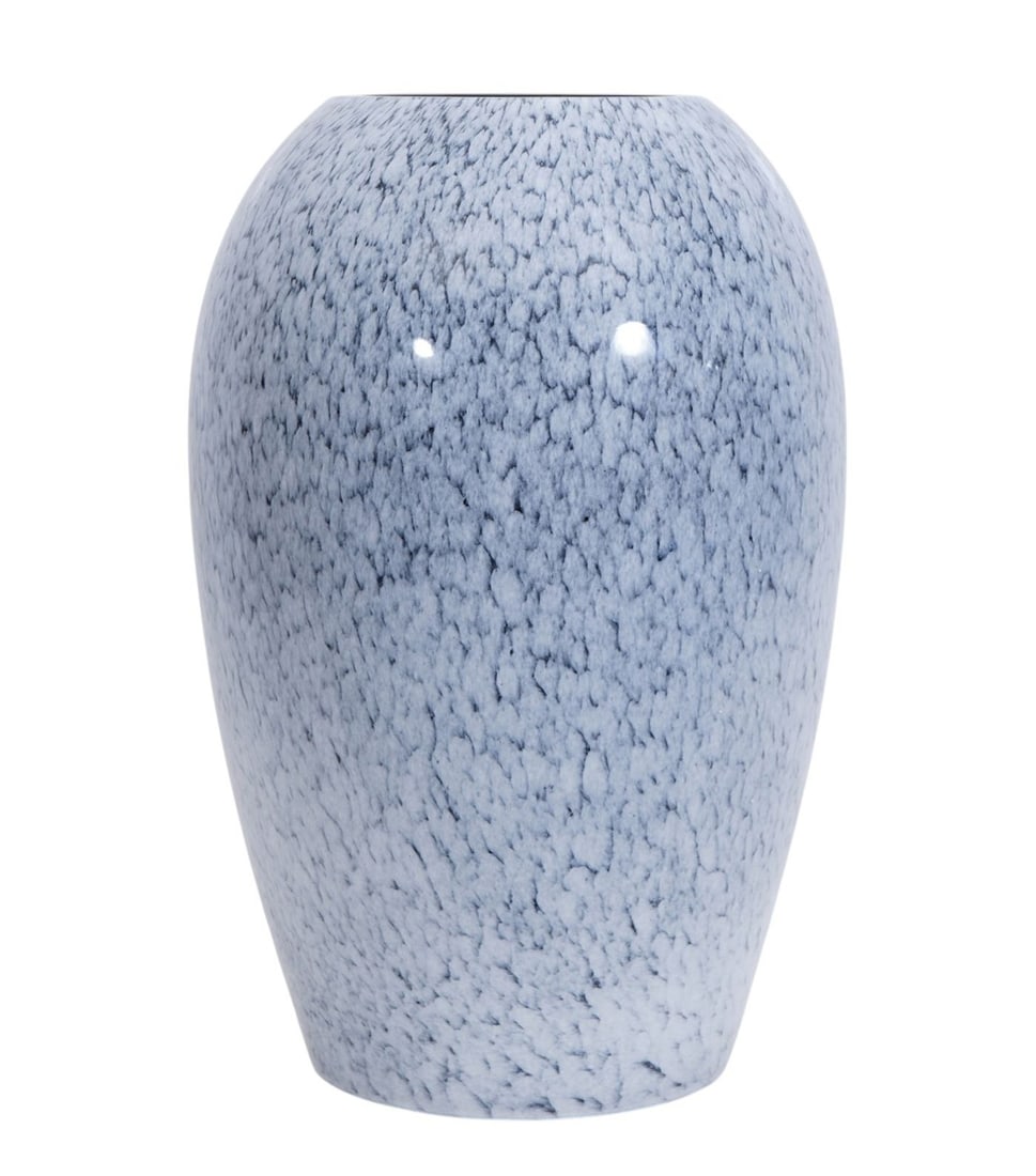 Italian Art Glass Vase, Mottled Blizzard Design with Cased Interior, 13 1/2"h x 8 1/2"w: Italian Art Glass Vase, Mottled Blizzard Design with Cased Interior, 13 1/2"h x 8 1/2"w