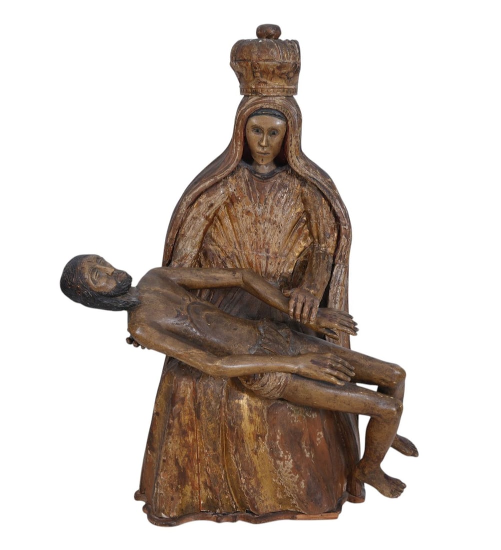 Carved Santos with Christ, 22"h x 17"w x 9"d: Carved Santos with Christ, 22"h x 17"w x 9"d