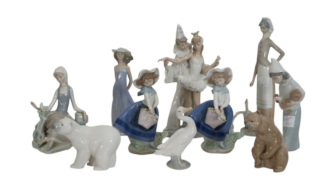 Collection of 10 Assorted Lladro Porcelain Figures, Tallest 11"h (1 of 10)