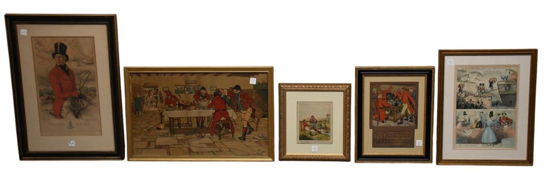 5 Pc. Grouping of Illustrations, McLeans Monthly Sheet of Caricatures No. 19, Cecil Aldin Lithograph (1 of 11)