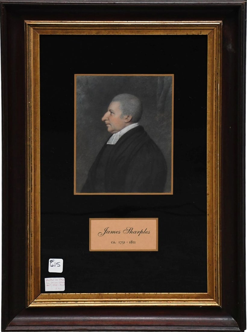Hand Colored 19th c. Portrait of James Sharpley, Minister of Mt. Vernon or Williamsburg, Sight 8 (1 of 6)