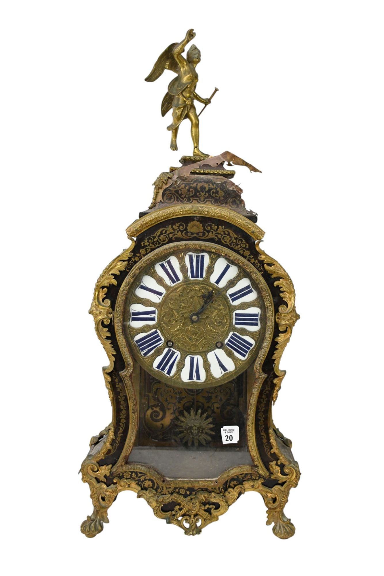 Fine Example of 19th c. French Boule Mantle Clock, 34"h (needs restoration) (1 of 20)