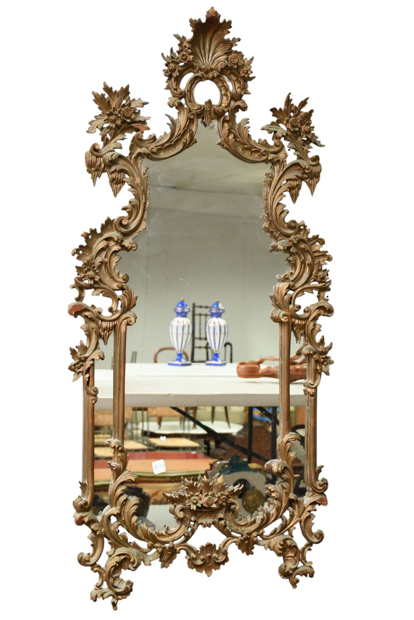 Rococo Framed Mirror 18th c., 48"h x 24"w (1 of 8)