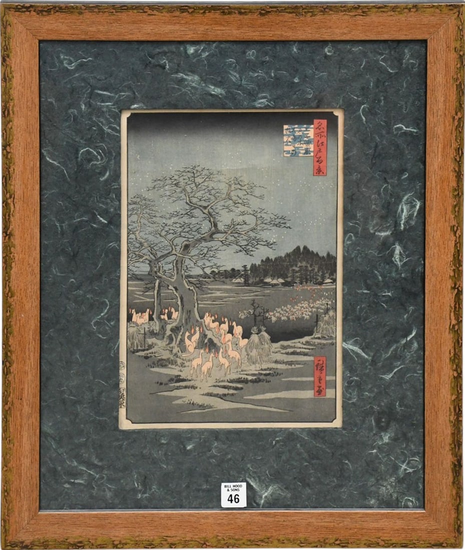 Utagawa Hiroshige (Japan 1797–1858) Woodblock Print, of New Year's Eve Foxfires at the (1 of 8)