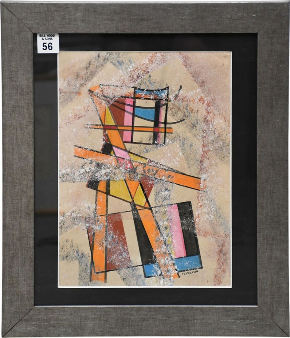 Russian Composition Modern abstract. Sight size 12 x 8 inches overall framed size 17 x 14 inches (1 of 4)