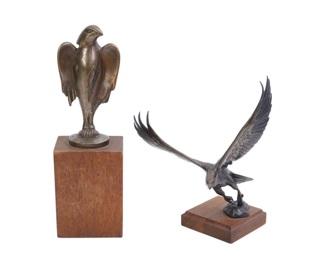 Chester Comstock Bronze Eagle Sculpture, 10 x 9 inches, signed and dated 81, sold with stylistic (1 of 7)