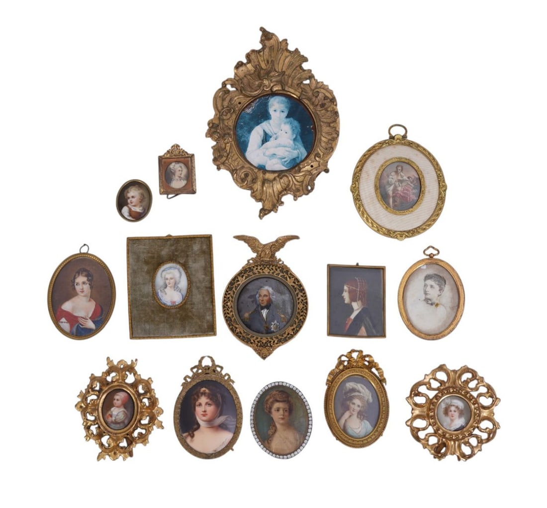 Collection of Assorted Miniature Frames & Paintings, Largest 8"h x 5 1/2"w (1 of 7)