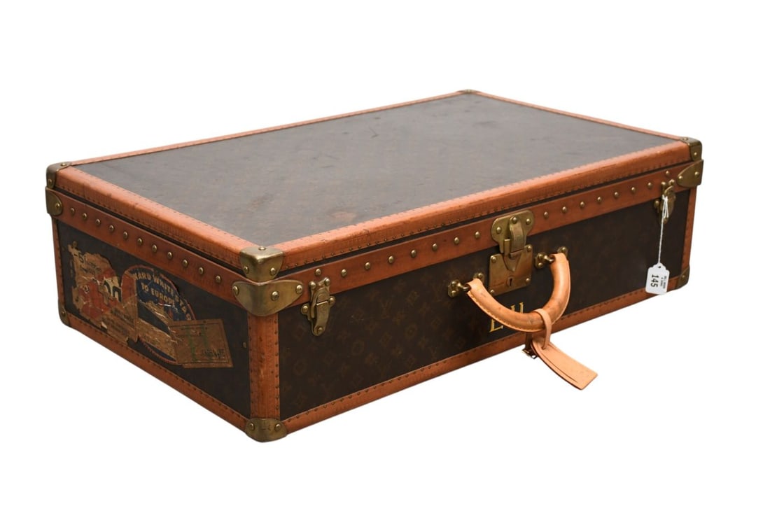 Vintage Louis Vuitton Alzer 70 M21226 Monogram Canvas Brown Trunk Case, No. 800534, "EH" Initials (1 of 16)