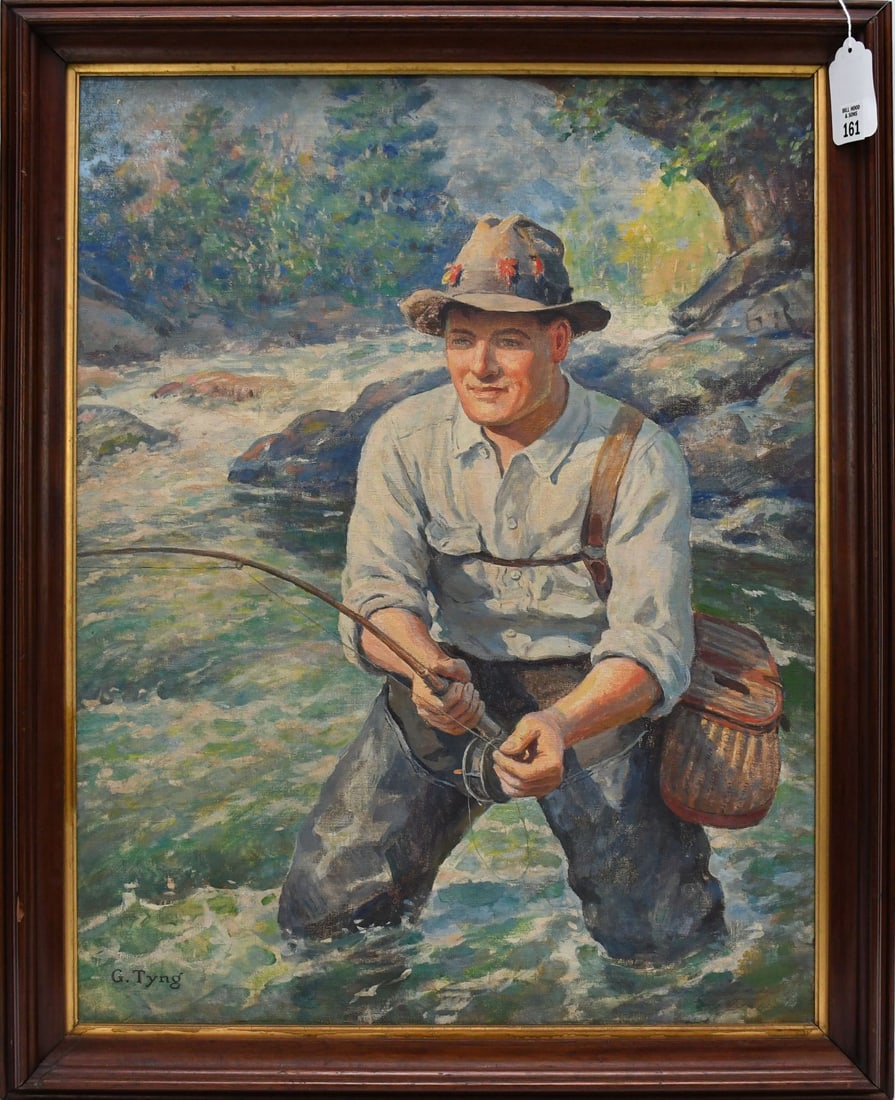 Griswold Tyng (American 1883-1960) Illustration Art for 1939 Hunting Fishing Magazine. Fly Fishing (1 of 6)