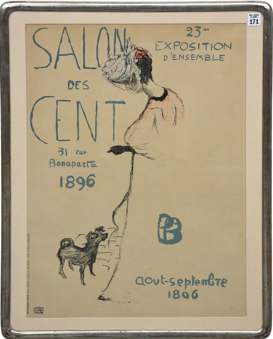 Pierre Bonnard (French 1867-1947) Salon des Cent, 23 Exposition poster 1896. Original vintage (1 of 6)