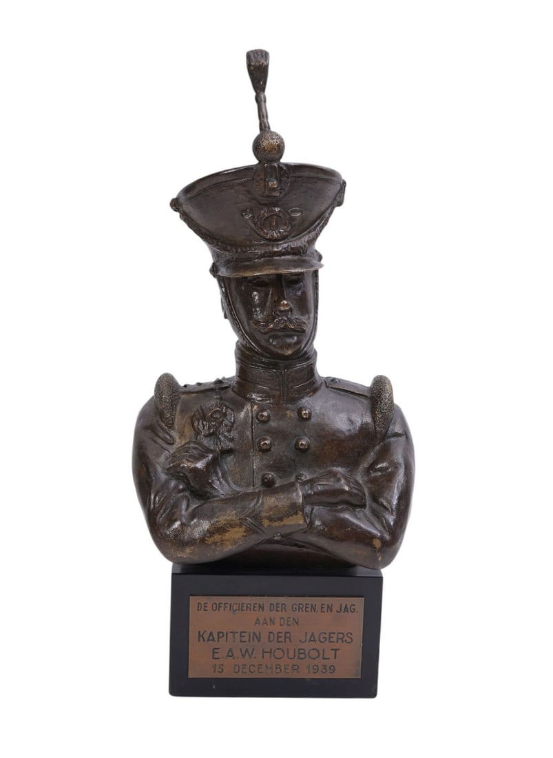 Bronze Bust of Soldier, 1939, 12"h x 4 1/2'w x 4"d (1 of 7)