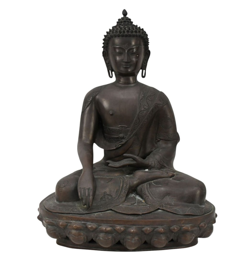 Antique Bronze Seated Buddha, 21"H x 14"w x 10"d: Antique Bronze Seated Buddha, 21"H x 14"w x 10"d