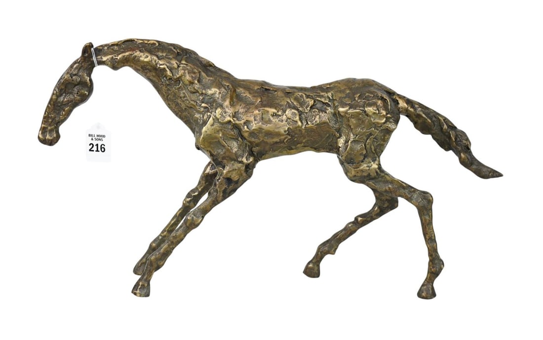 Bronze Brutalist Style Horse Sculpture, 11"h x 18"w x 4"d (1 of 7)