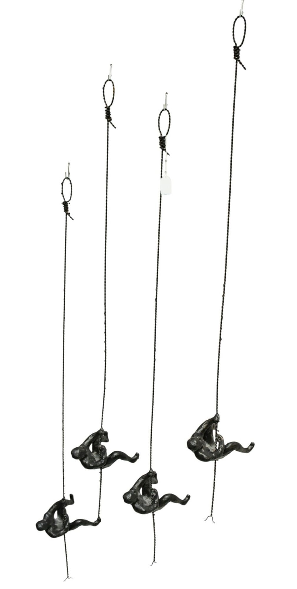 4 Metal Figures of Rope Climbers Painted Black 43 inches each. (1 of 4)