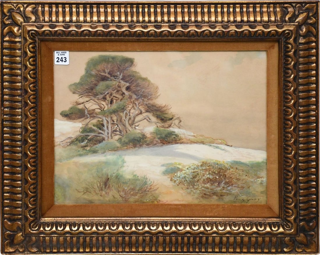 Percy (Henry Percy) Gray (American, 1869-1952) Watercolor, Pacific Grove Sand-dunes. 12 x 16 inches. (1 of 5)