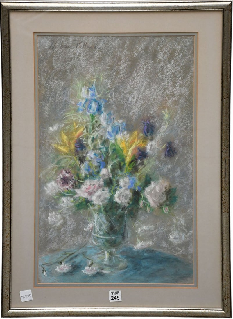 Hobson Pittman (American/North Carolina/Philadelphia, 1899-1972) Pastel on paper Still life, flowers: Hobson Pittman (American/North Carolina/Philadelphia, 1899-1972) Pastel on paper Still life, flowers in a Vase, sight size 23-1/2 x 13-1/2 inches. signed upper center