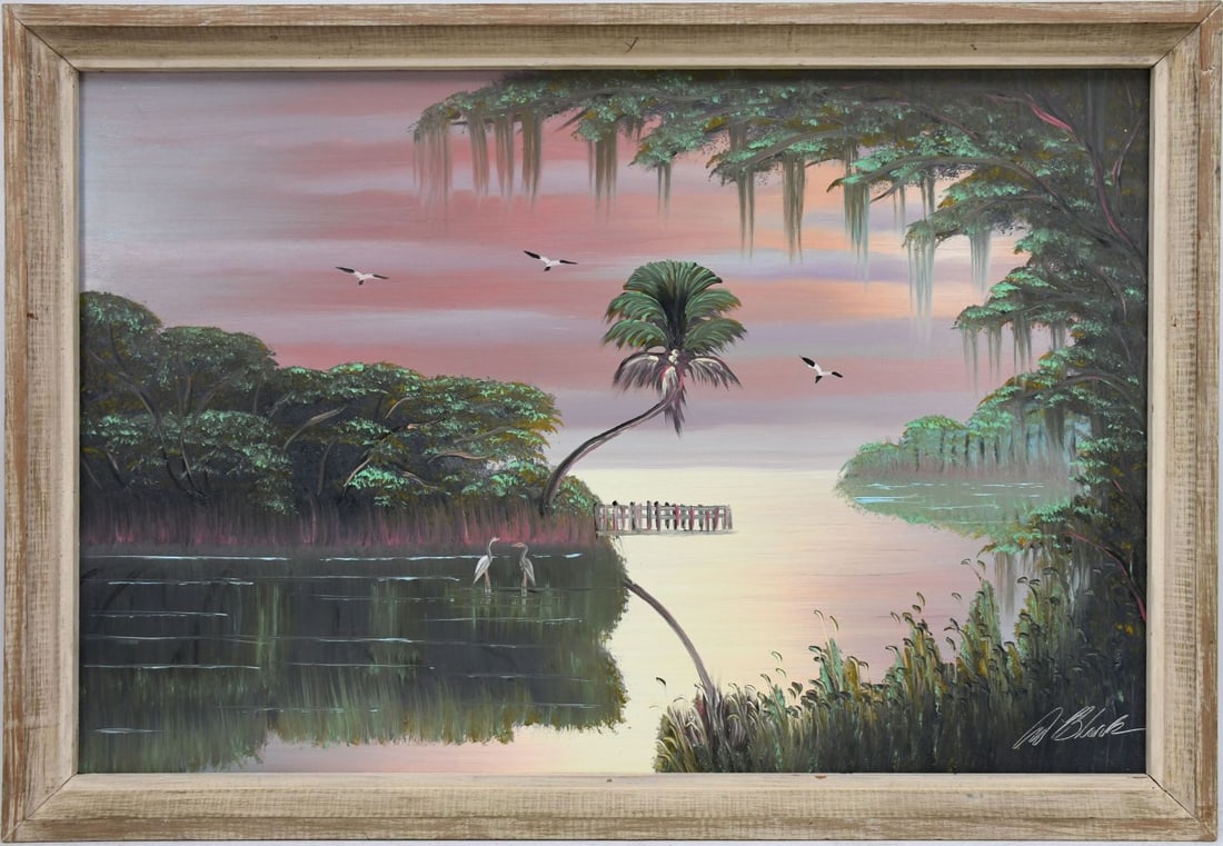 AL BLACK FLORIDA HIGHWAYMEN SUNSET RIVER SCENE Albert “Blood” (1947-2025) Florida (1 of 6)