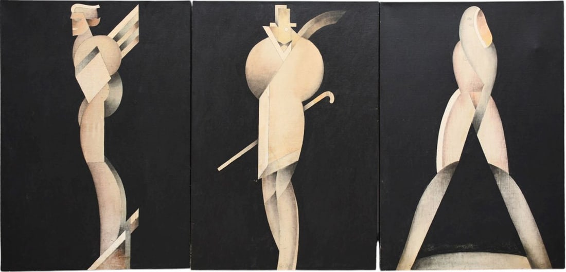 Martin Hoffman (American 1935 - 2013) 3 Paintings sold together: (1) Peek- NYC '75, oil on canvas, (1 of 8)