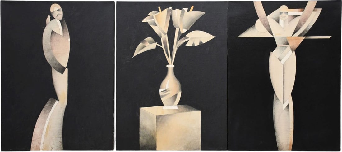 Martin Hoffman (American 1935 - 2013) 3 Paintings sold together: (1) Still life- NYC '75, oil on (1 of 8)