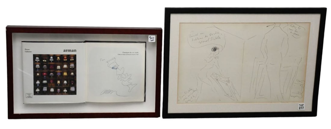 2 Piece: (1) Marcel Vertes (French, 1895-1961) Signed 2 sided Sketch 17 x 23 inches. framed. (2) (1 of 9)