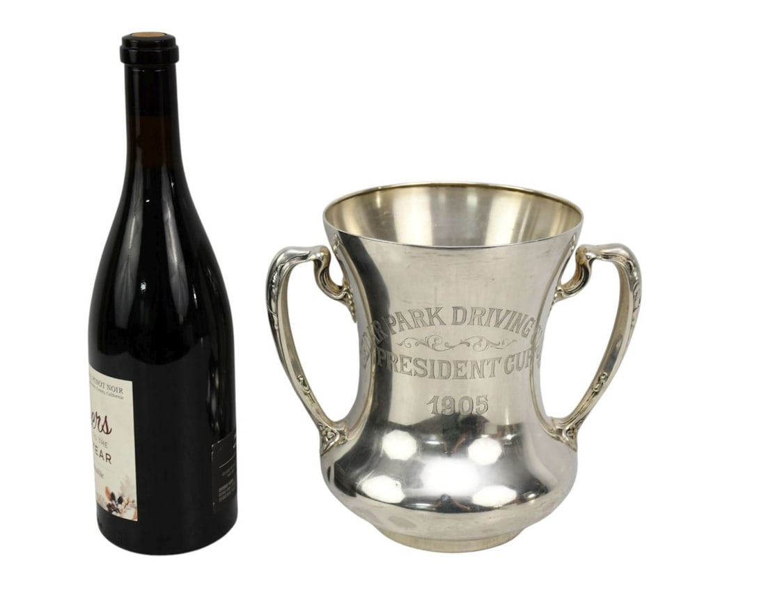 Sterling Silver Trophy Cup, "Cedar Park Driving Club President Cup 1905", 20 ozt. 8"h x 9"w (a few (1 of 7)