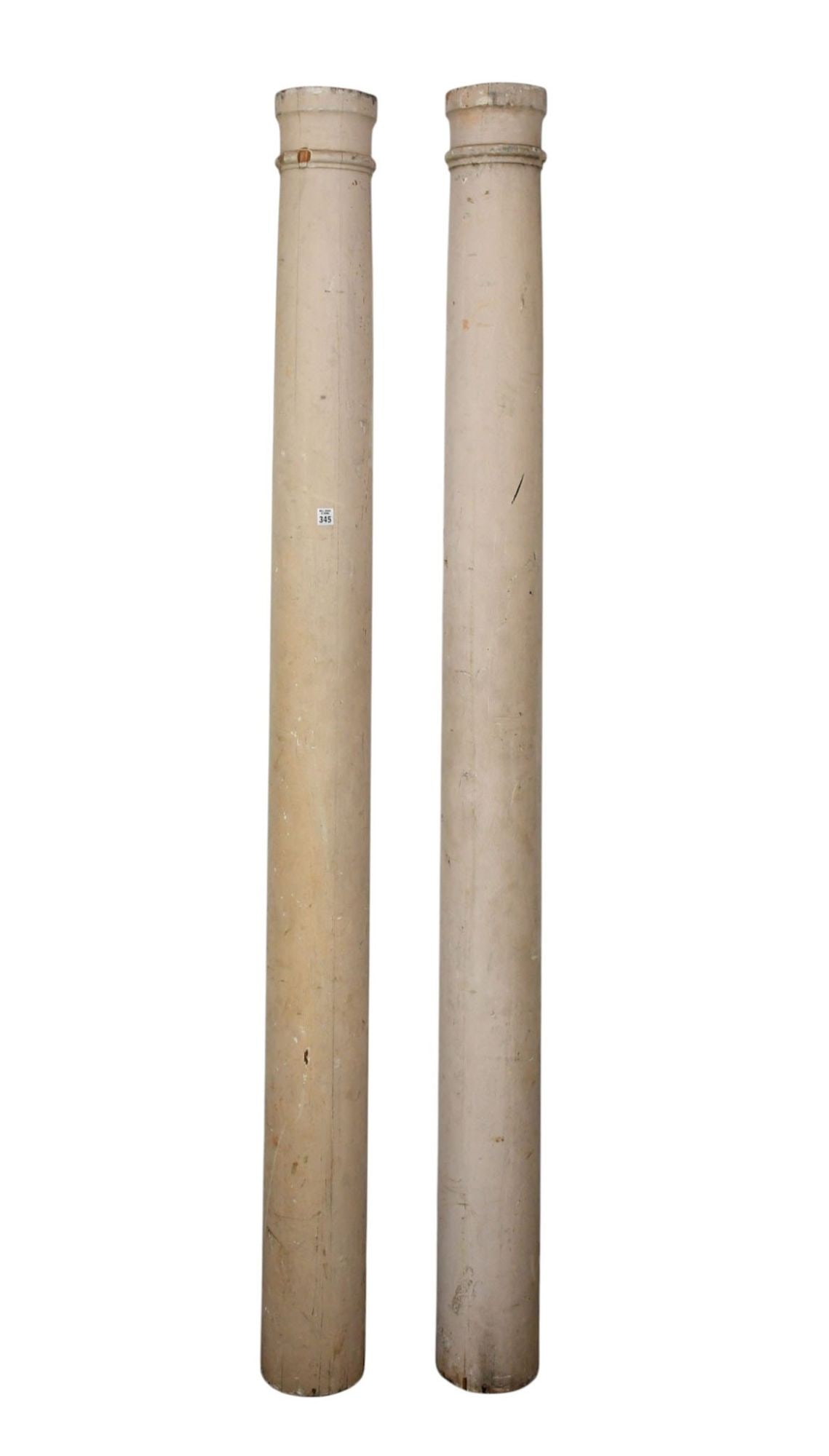 Pr. Antique Architectural Painted Wood Columns, 86"h x 8"dia (appropriate age splits) (1 of 5)