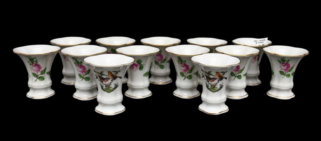 13 Herend Cabinet Vases in Trumpet Form, 2 1/2"h x 2 1/2"w (1 of 6)
