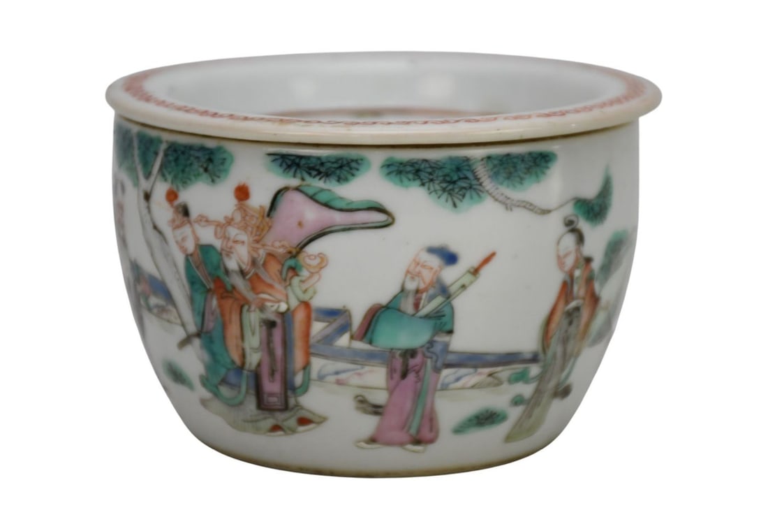 Antique Chinese Porcelain Cricket Case, Decorated in Famille Rose Style with Scenes Depicting (1 of 8)
